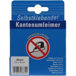 Selbstklebender Kantenumleimer Ahorn, 5 m x 19 mm, für Arbeitsplatten.