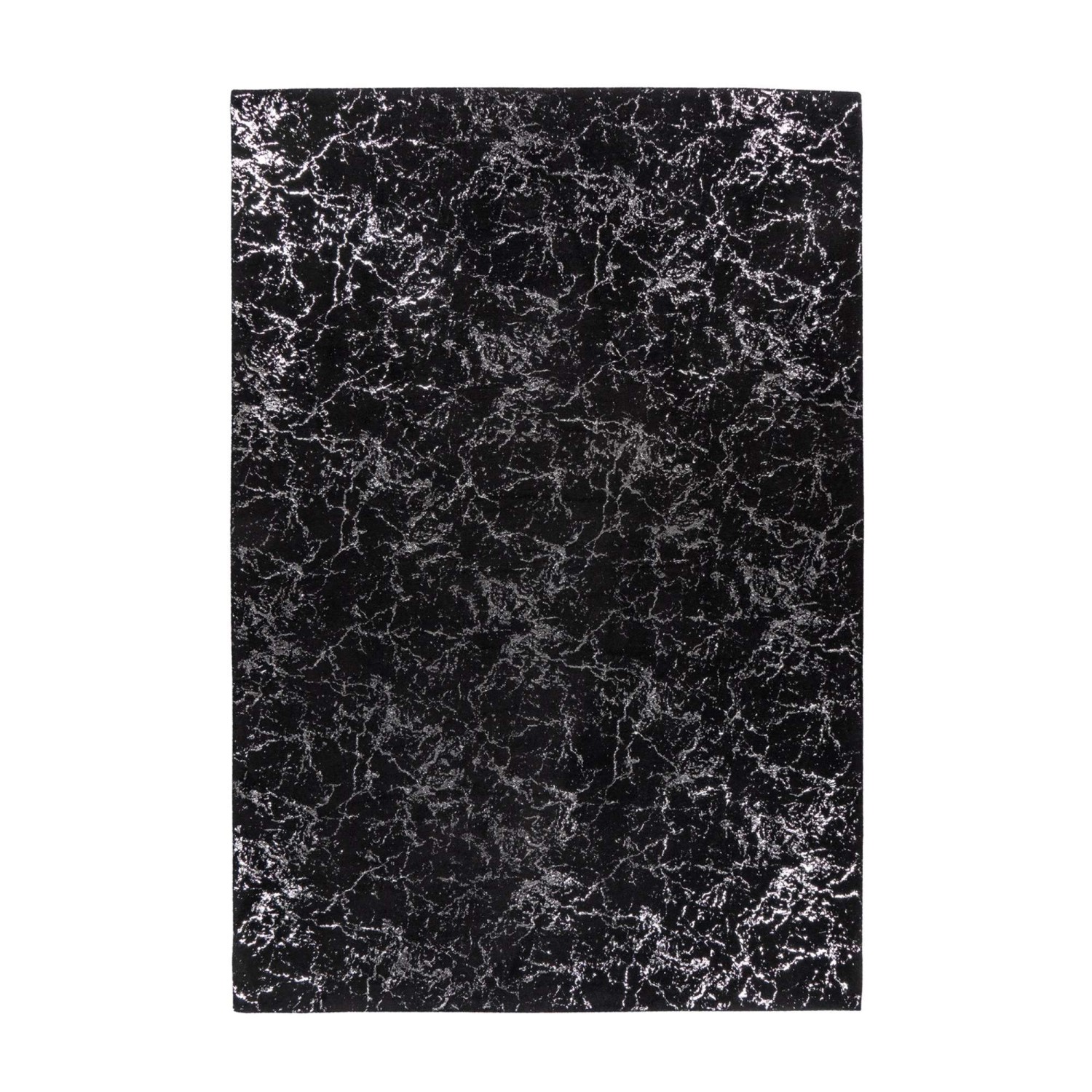 MeGusta Kurzflor Teppich Modern Schwarz - Silber 120x170 cm Magdalena