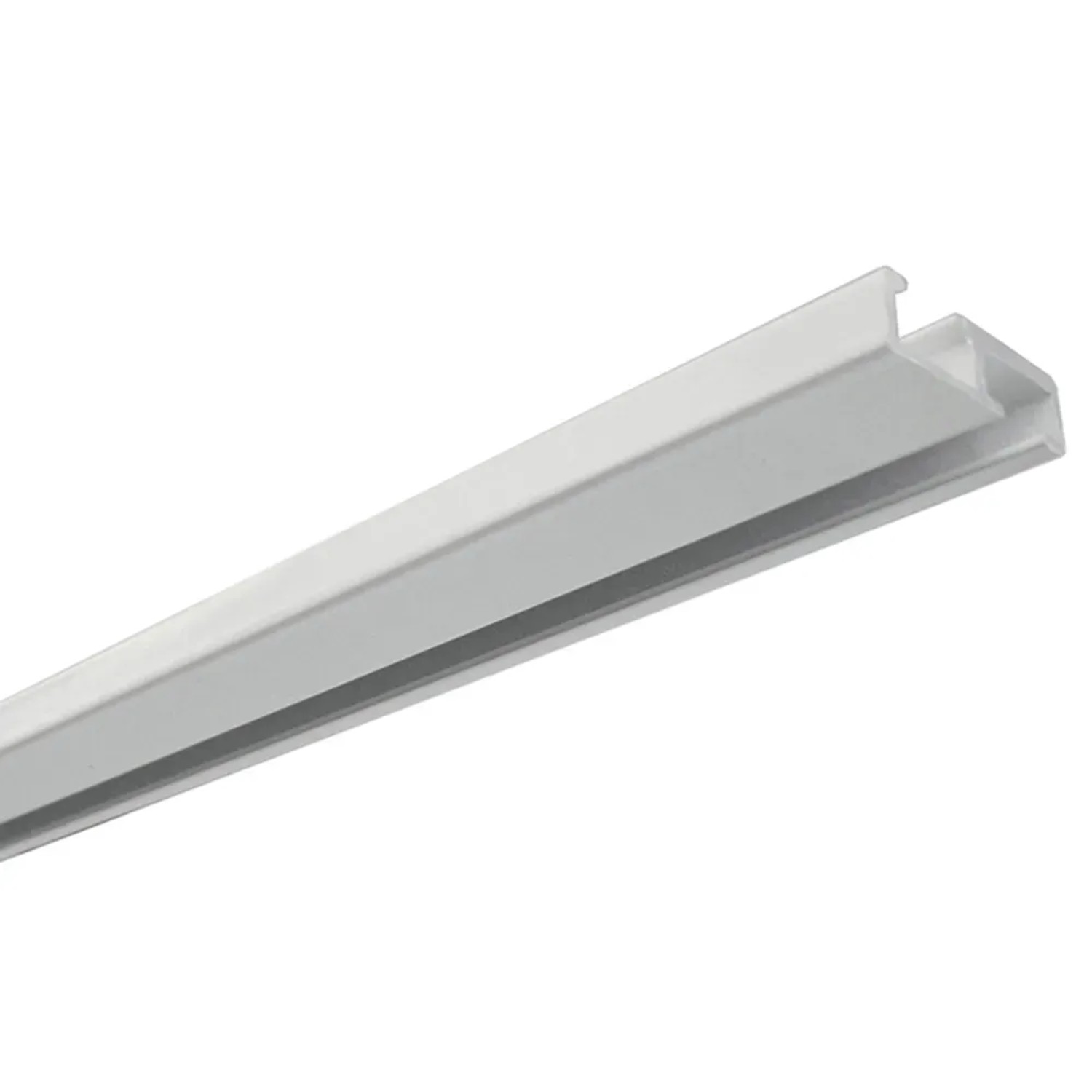 Weiße Gardinia Aluminium Vorhangschiene, 1-läufig, 150 cm lang.