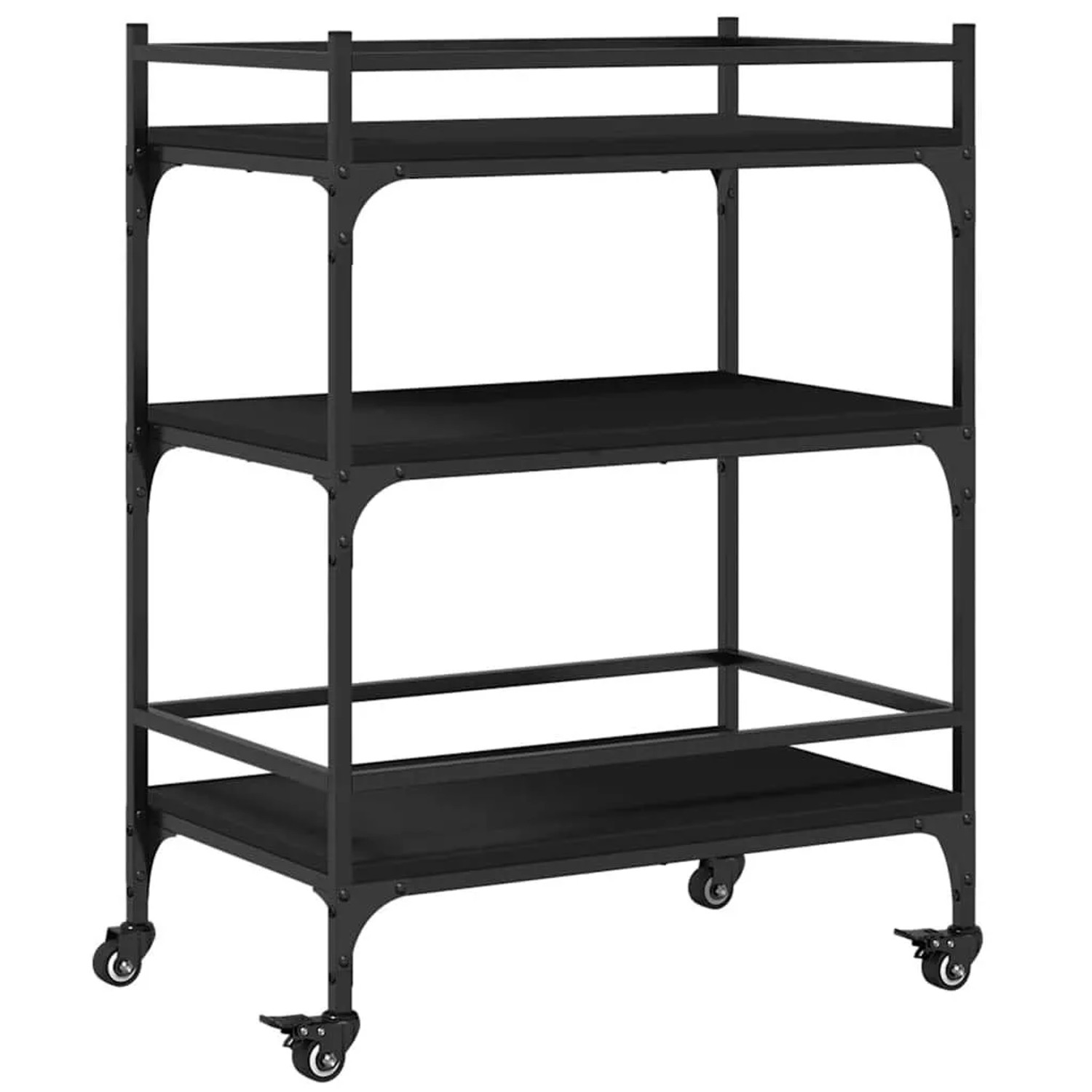 vidaXL Küchenwagen Schwarz 65x40x86,5 cm Holzwerkstoff 842396
