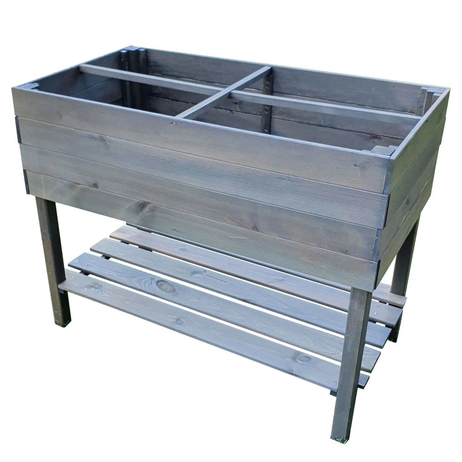 Promadino Balkon-Kräuterbeet auf Beinen 80 cm x 100 cm x 50 cm Grau FSC®