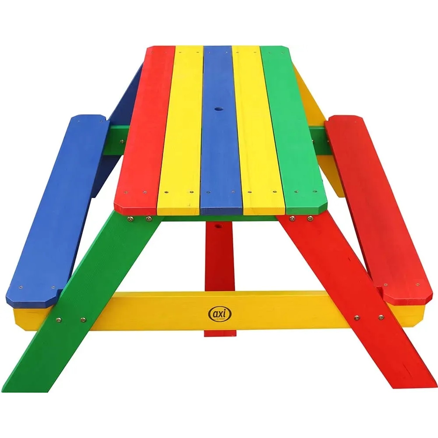 Axi Nick Picknicktisch Regenbogen, farbenfroher Kindertisch für Spiel & Spaß im Garten.
