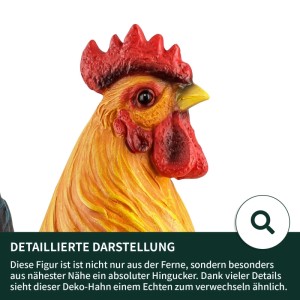 VERDOBA Wetterfeste Gartenfiguren Hahn