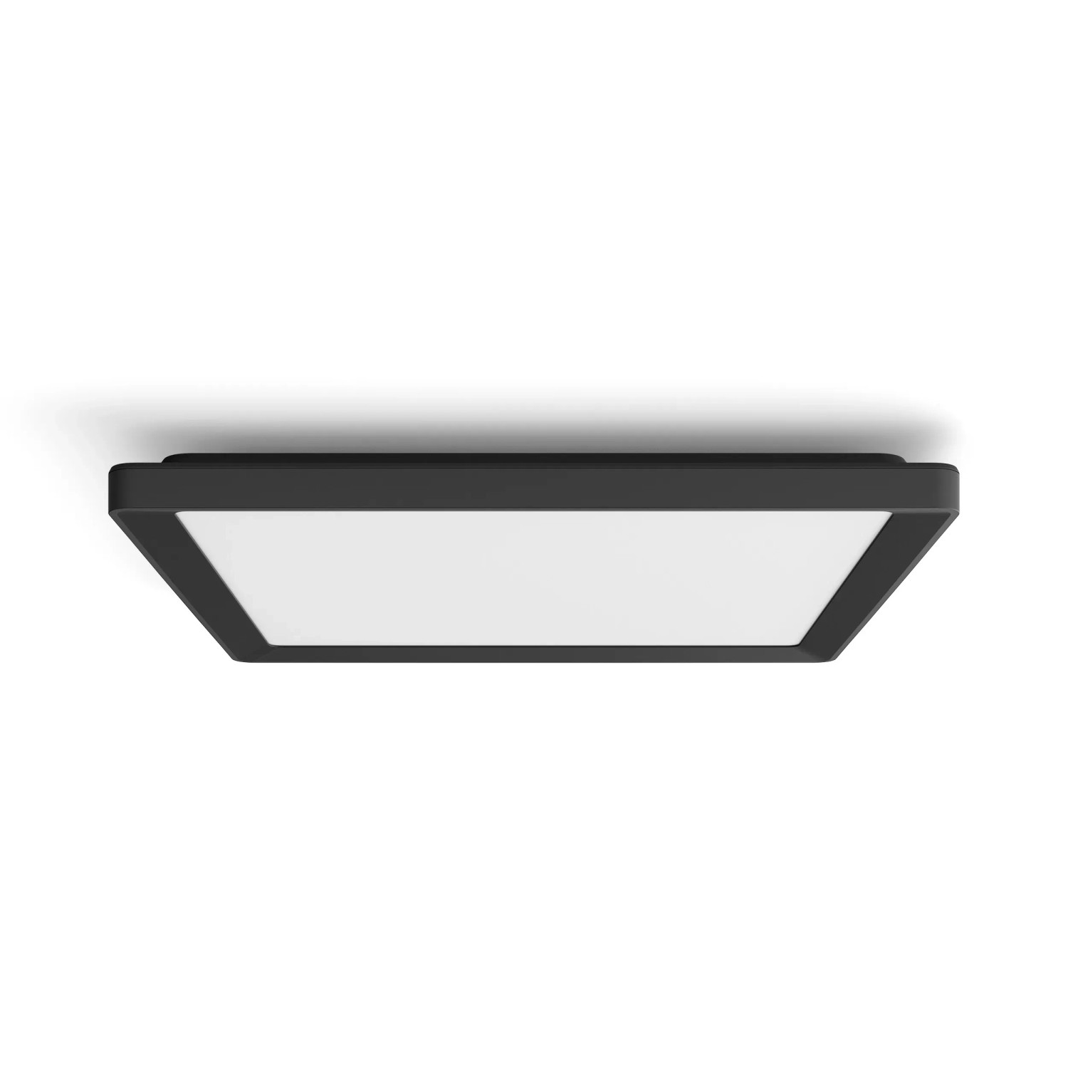 Schwarzes Philips Hue LED Panel Tento White & Color Ambiance, quadratische Deckenleuchte.