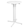 Weißer Beautissu Sylt Stehtisch (Ø 70 cm) für Indoor & Outdoor. Stabiler Partytisch.