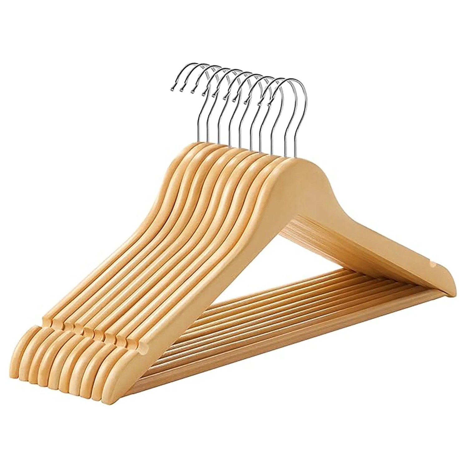 Songmics Kleiderbügel-Set Cason Holz Natur 10-teilig günstig online kaufen