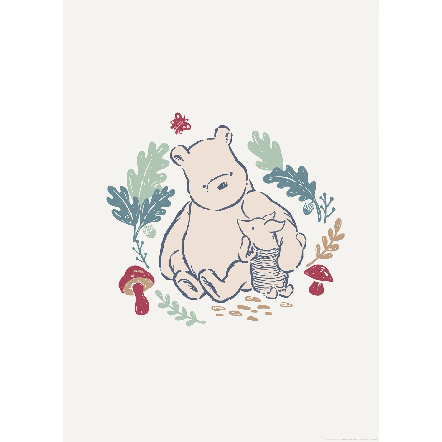 Komar Wandbild Disney Winnie the Pooh Taking Care 50 cm x 70 cm Beige günstig online kaufen