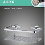 Tesa Aluxx Duschablage mit tiefem Boden, verchromtes Aluminium, zur Wandmontage ohne Bohren.