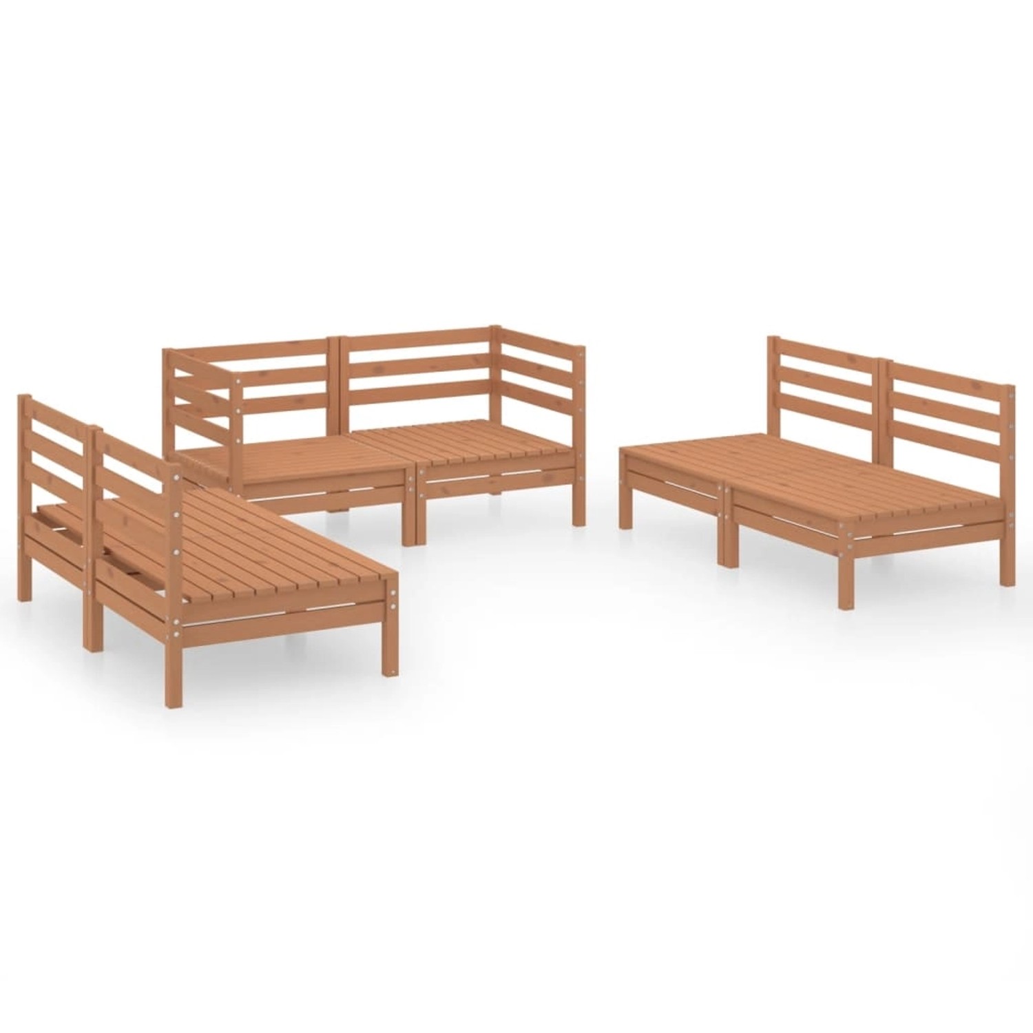 6-tlg. Garten-lounge-set Honigbraun Massivholz Kiefer günstig online kaufen