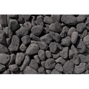 Ebano-Schwarz Marmor Zierkiesel, 25-40 mm, ideal für Garten- und Landschaftsbau.