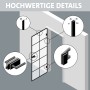 Detailansicht Skyscope Portal Drehtür-Set Slimwork Typ 8: Klarglas, schwarze Profile, Beschläge.