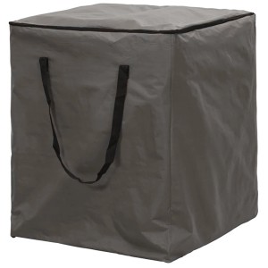 Graue Perel Schutzhülle für Lounge-Kissen, 90x75x75 cm, mit Tragegriffen.