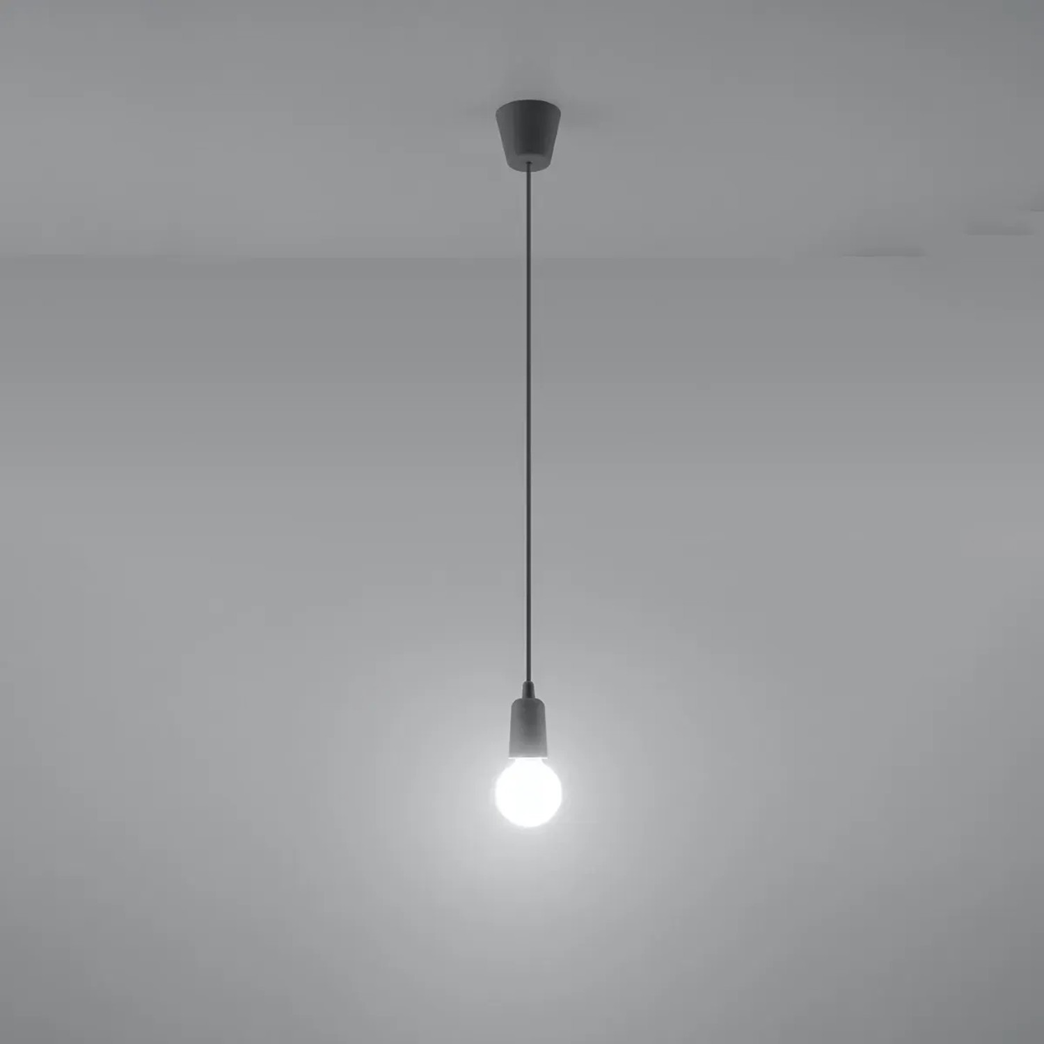 Graue Sollux Lighting Hängeleuchte Diego 1 mit E27 Fassung für Lampen & Leuchten.