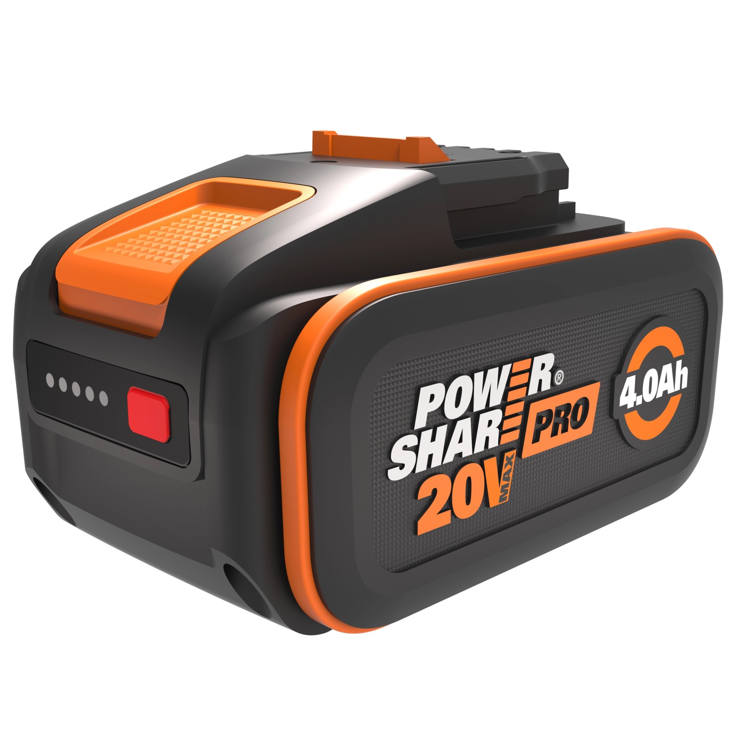 Worx Akku WA3644 Power Share 4 Ah für Elektrowerkzeuge, mit Batteriestandsanzeige.