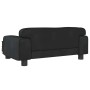 Schwarzes vidaXL Hundebett (70x45x30 cm) aus Samt, Rückansicht.