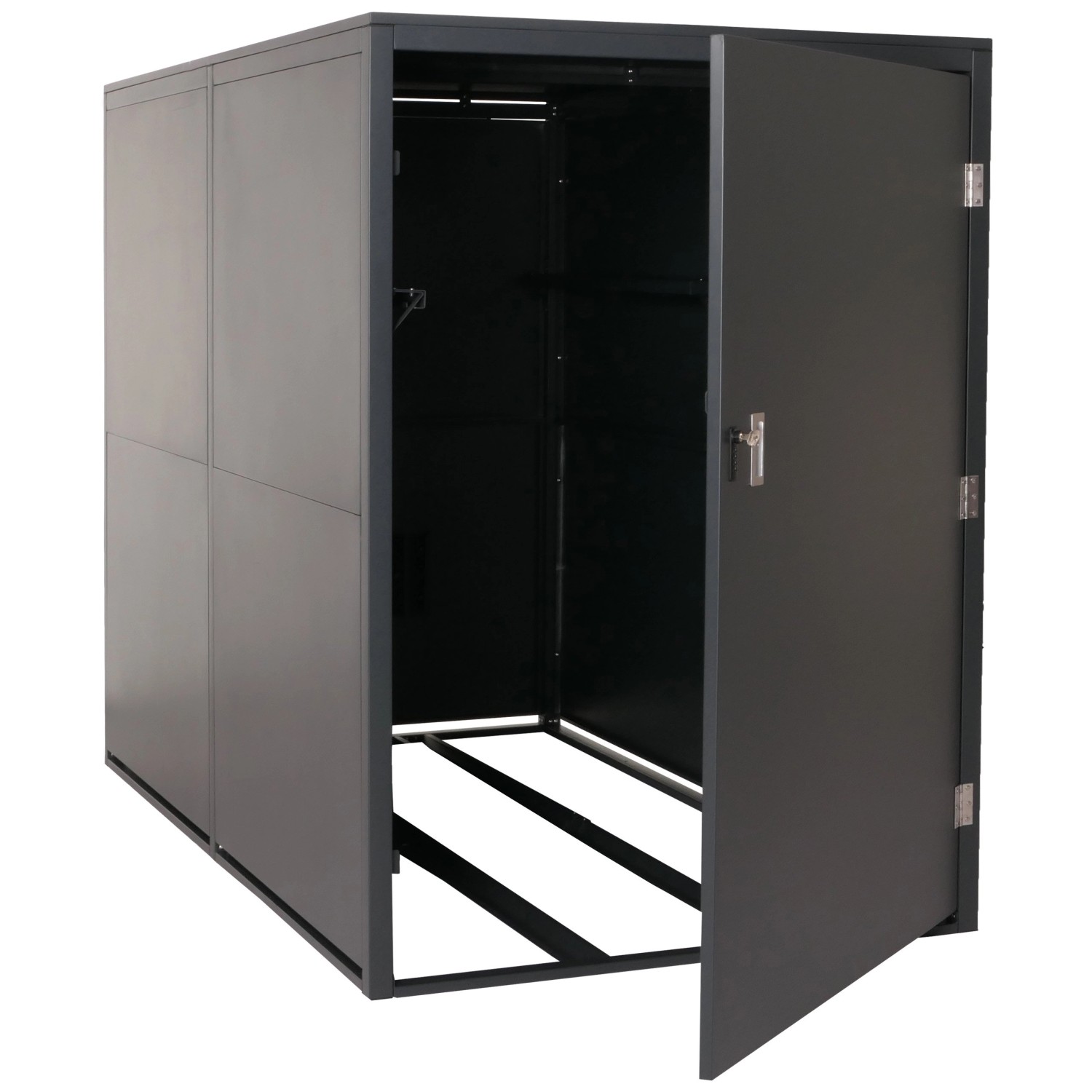 PROREGAL Fahrradgarage 2er 160x113x209cm Abschließbar Metall Anthrazit günstig online kaufen