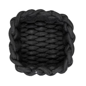 Schöner Wohnen Badkorb Melara S, schwarz, aus Baumwollseil, zur Aufbewahrung im Bad.