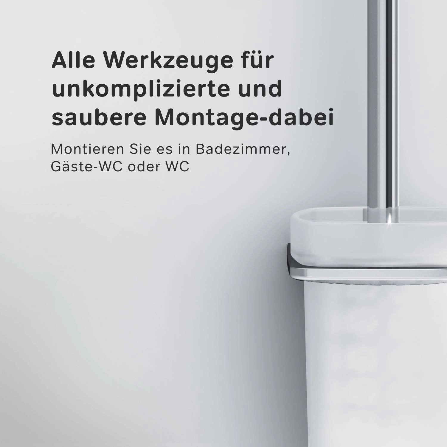 AM.PM Toilettenbürste Inspire V2.0 Chrom, hängend, mit weißem Behälter und verchromtem Griff.