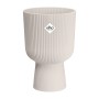 Elho Blumentopf Vibes Fold Coupe, Ø 14 cm, leinenweiß, gerippte Struktur.