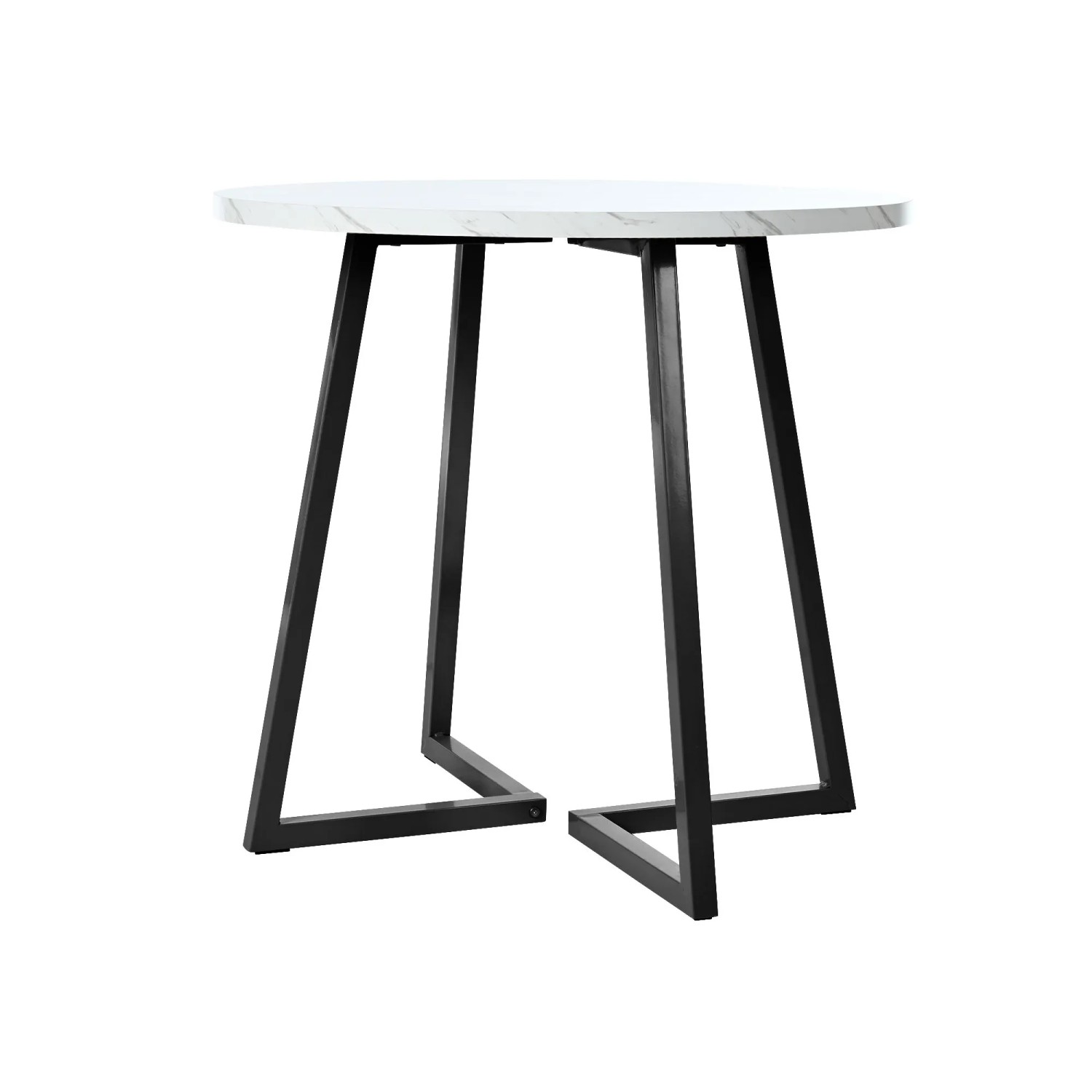 okwish Esstisch 1 Stück Rund Küchentisch aus Modernem Marmormuster 92 × 87 cm Weiß und Schwarz