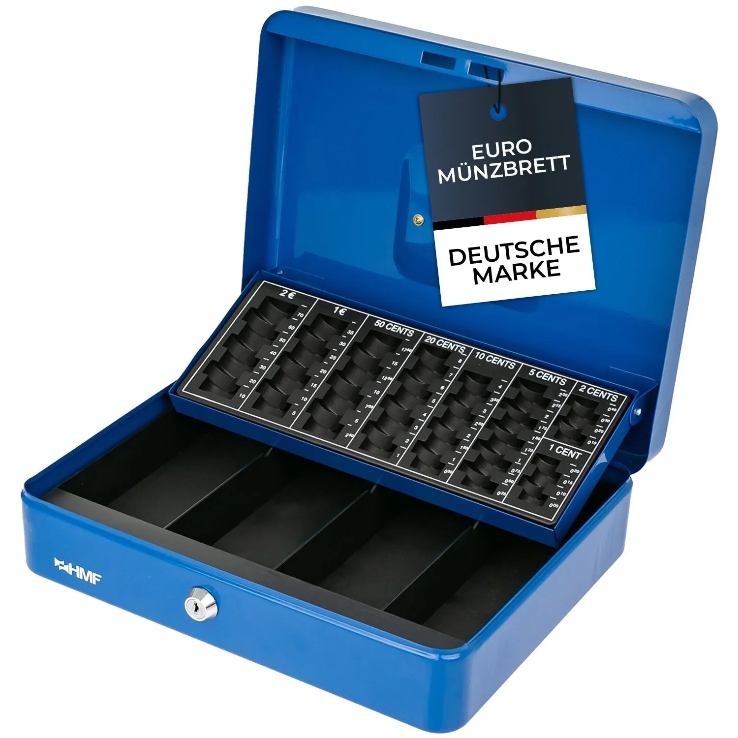 HMF 4215-05 Geldkassette Münzzählbrett 30 x 24 x 8 cm Blau