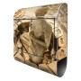 Banjado Design Briefkasten Silber Pulverbeschichtet 39x47x14cm 2 Schlüssel Mit Zeitungsfach Motiv Sitzender Buddha