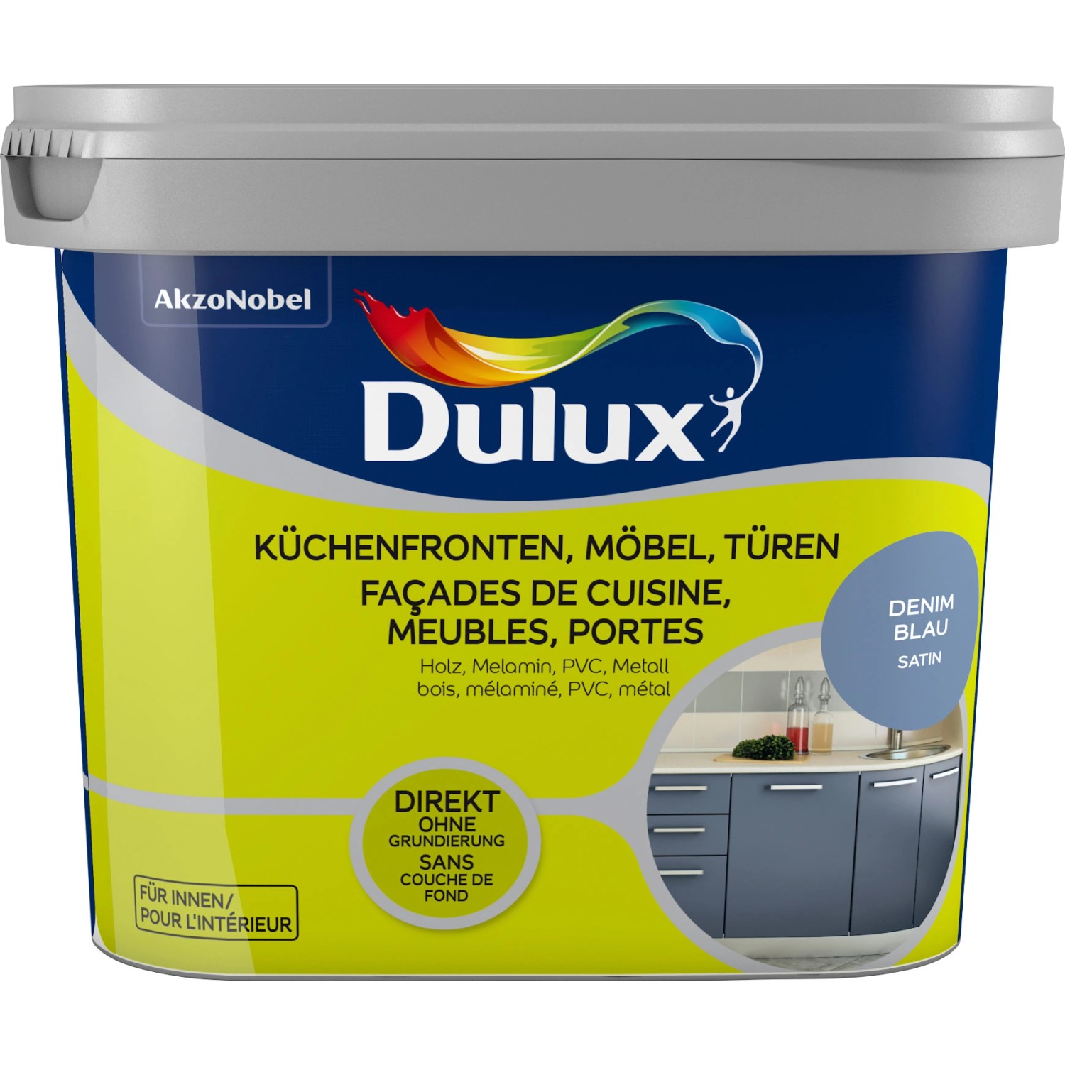 Dulux Fresh Up Lack für Küchen, Möbel und Türen Satin Denim Blue 750 ml