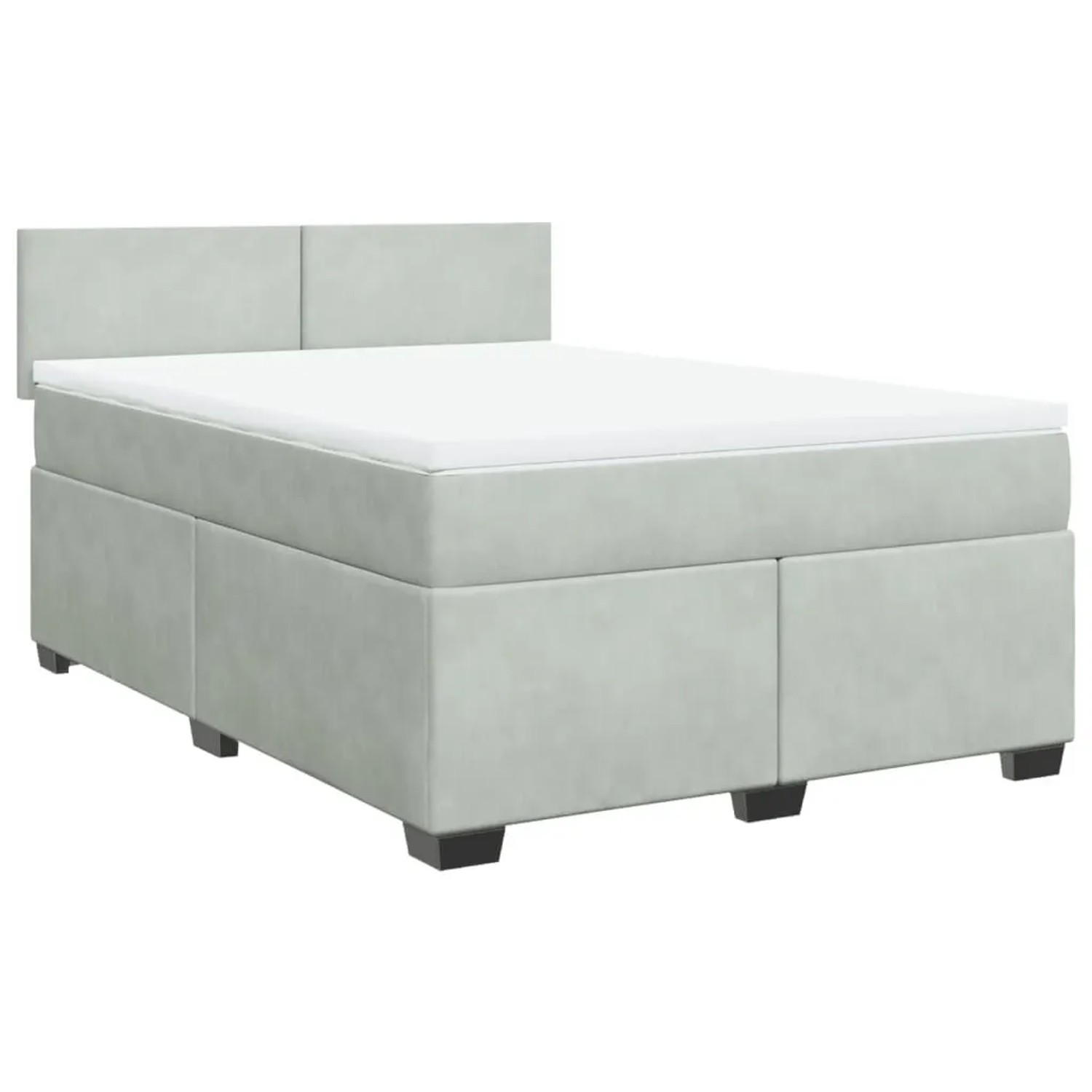 vidaXL Boxspringbett mit Matratze Hellgrau 140x190 cm Samt 3288600 günstig online kaufen
