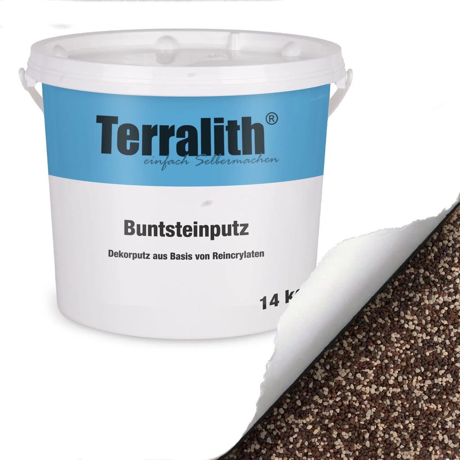 Terralith Buntsteinputz Mosaikputz 2mm 14 kg BSP130 Beige Braun Schwarz