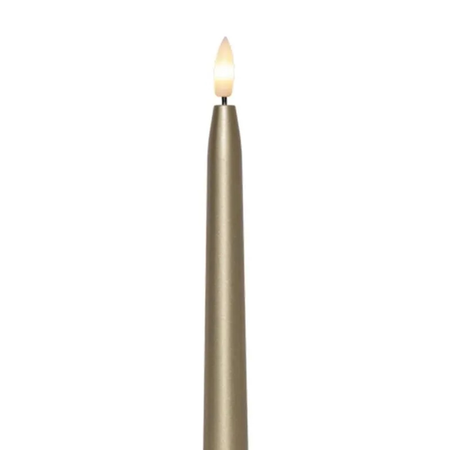 Star Trading LED Stabkerzen FLAMME METAL 2er Set Gold 285cm