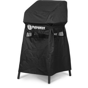 Schwarze Petromax Abdeckhaube für ge90/fe90 Grilltisch, schützt vor Staub und Schmutz.