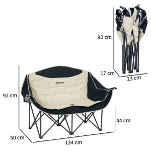 Outsunny Campingstuhl Metall Oxfordstoff Khaki 134L x 50B x 92H cm