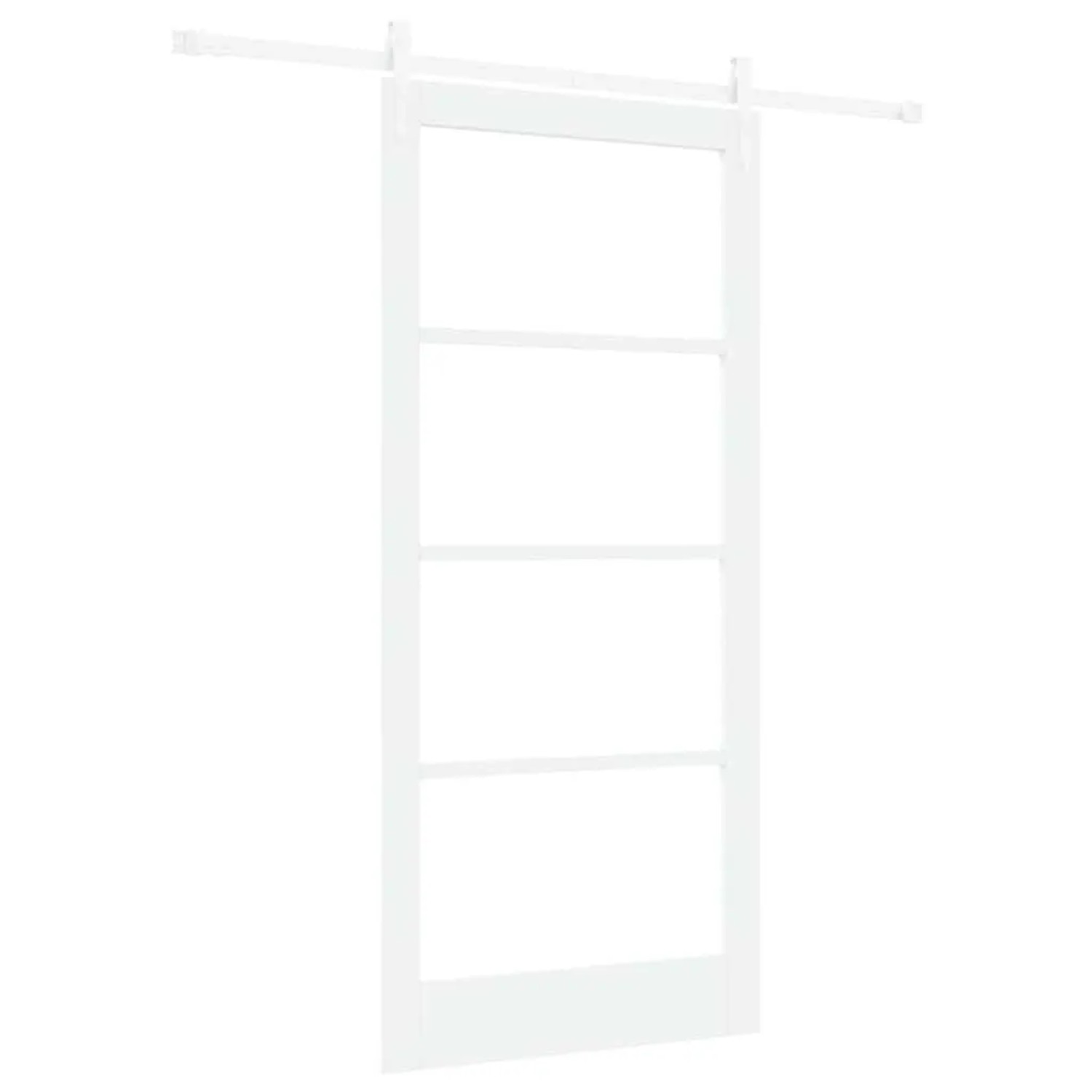 vidaXL Schiebetür Weiß 93 x 202 cm Massivholz Kiefer und Glas 3332372
