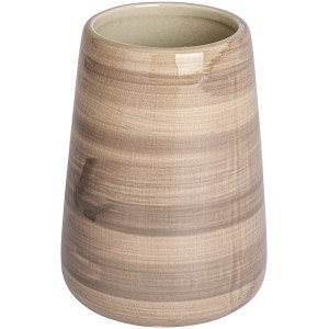 Wenko Zahnputzbecher Pottery in Sandfarben aus Keramik, handbemalt.