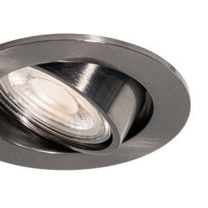 Moderner, schwenkbarer Einbaustrahler Cisco in Gunmetal für GU10 Leuchtmittel.