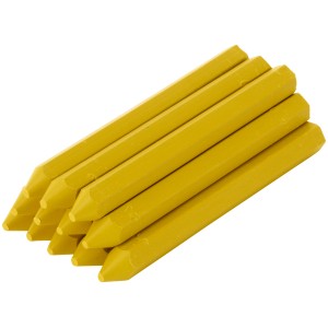 Gelbe LUX Signierkreide, 12 Stück, zum Markieren auf Stein, Beton und Metall.