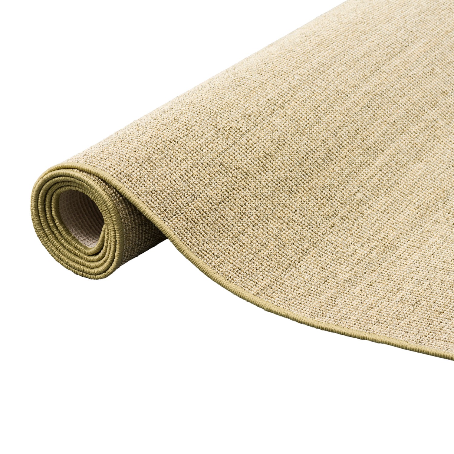 Gerollter Snapstyle Sisal Teppich Natur Hirse, 100x400 cm. Klassischer Teppich für Wohnräume.