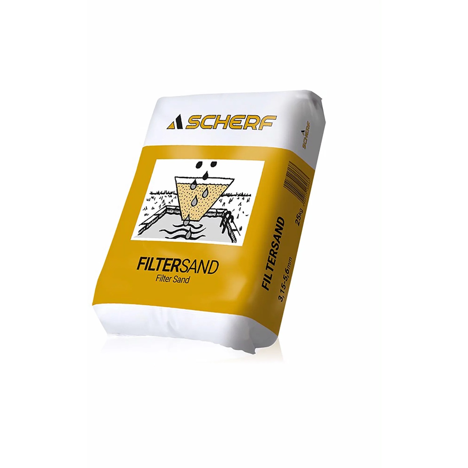 Filtersand hellbeige, 3,15-5,6 mm, 25 kg Sack für Pool Filteranlagen.