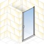 Schulte Drehtür Logo, Echtglas, Weiß, 80x180 cm, für Dusche oder Nische.