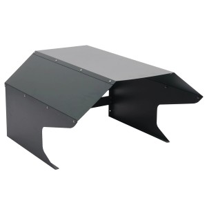 Grüne MCW Mähroboter-Garage L43: Witterungsbeständiger Unterstand für Rasenroboter.