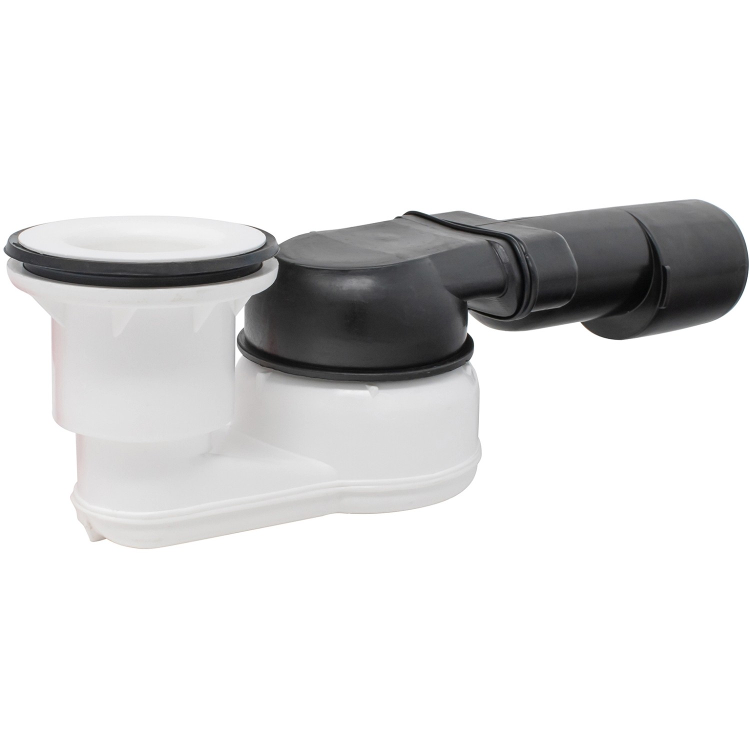 Ablaufgarnitur für Duschwanne des Schulte ExpressPlus Duschkabinen Sets, Detailaufnahme.