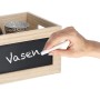 Allzweckkiste aus Holz mit Tafel zum Beschriften, 15x20x28 cm, Natur.