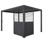 Anthrazitfarbene, verstellbare Lamellenwand Mirador 113 cm für 3,6 m Pergola-Wand.