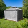 Sojag Vorhang-Set für Messina Pavillon 12x16, taupe. Seitenteile mit Reißverschluss für Pavillons.