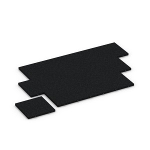 WARCO Fallschutzplatten, 50x50x4 cm, Anthrazit, für Gartenhäuser und Spielplätze.