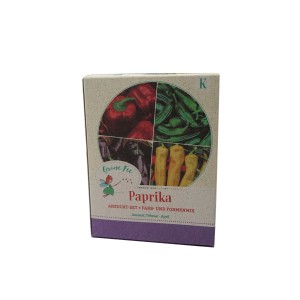 Grüne Fee Paprika Anzucht-Set mit verschiedenen Paprika-Sorten auf der Verpackung.