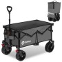 Sekey XXL Bollerwagen, faltbar, grau, mit Bremsen. Ideal für Camping & Freizeit.