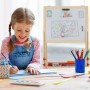 Relaxdays Standtafel für Kinder Holz Metall Natur Doppelseitig Höhenverstellbar 135 cm x 55 cm x 52 cm 3,9 kg_2