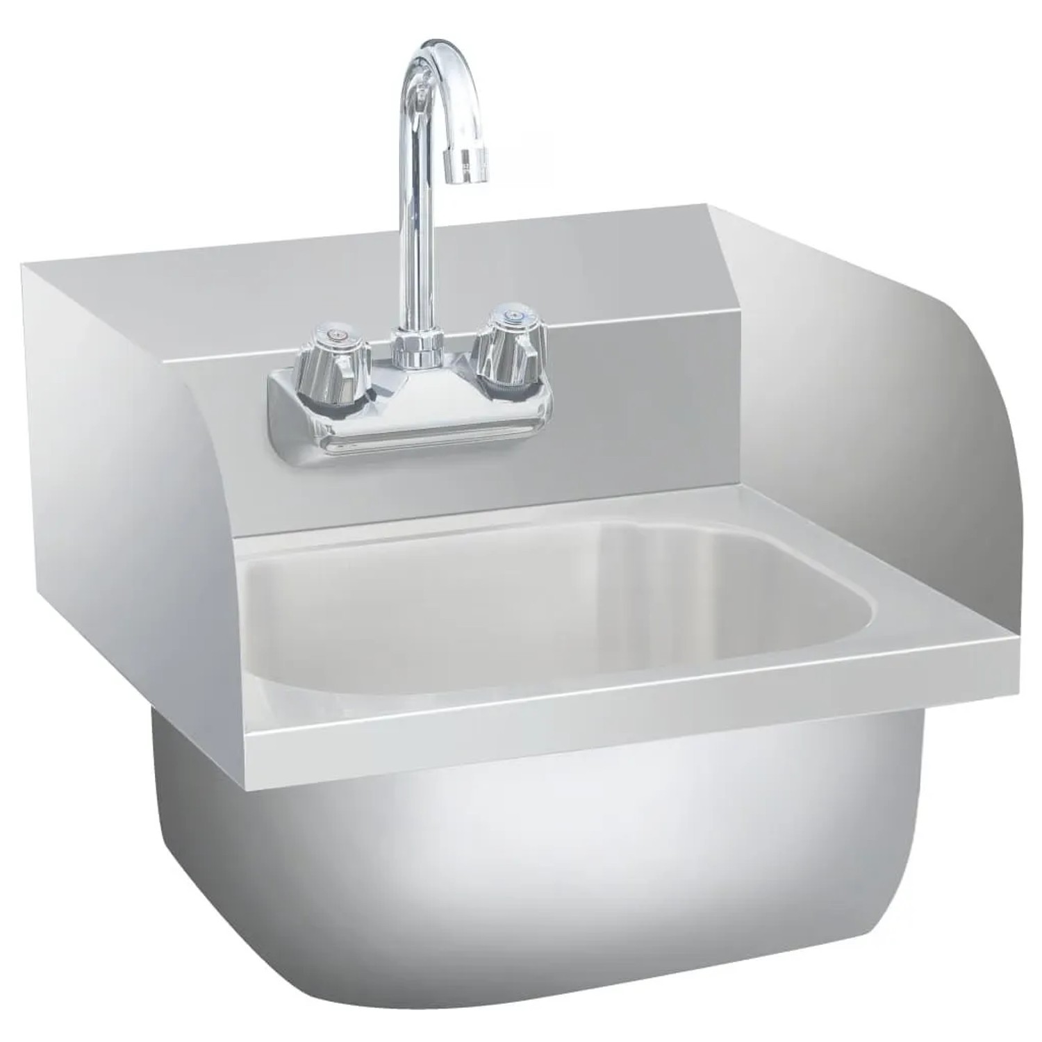 vidaXL Gastro-Handwaschbecken mit Wasserhahn Edelstahl 51115