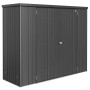Biohort Geräteschrank Gr. 230, dunkelgrau-metallic, mit Doppeltür und vertikalen Streben.